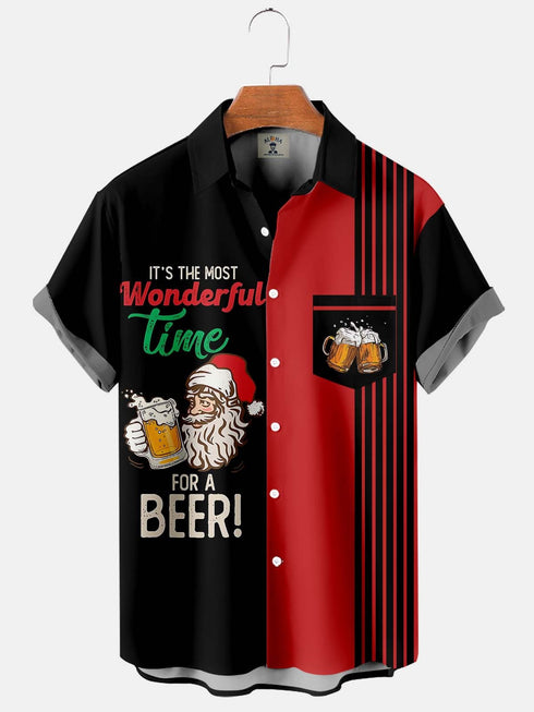 Men's Christmas Funny Graphic Short Sleeve Hawaiian Shirt